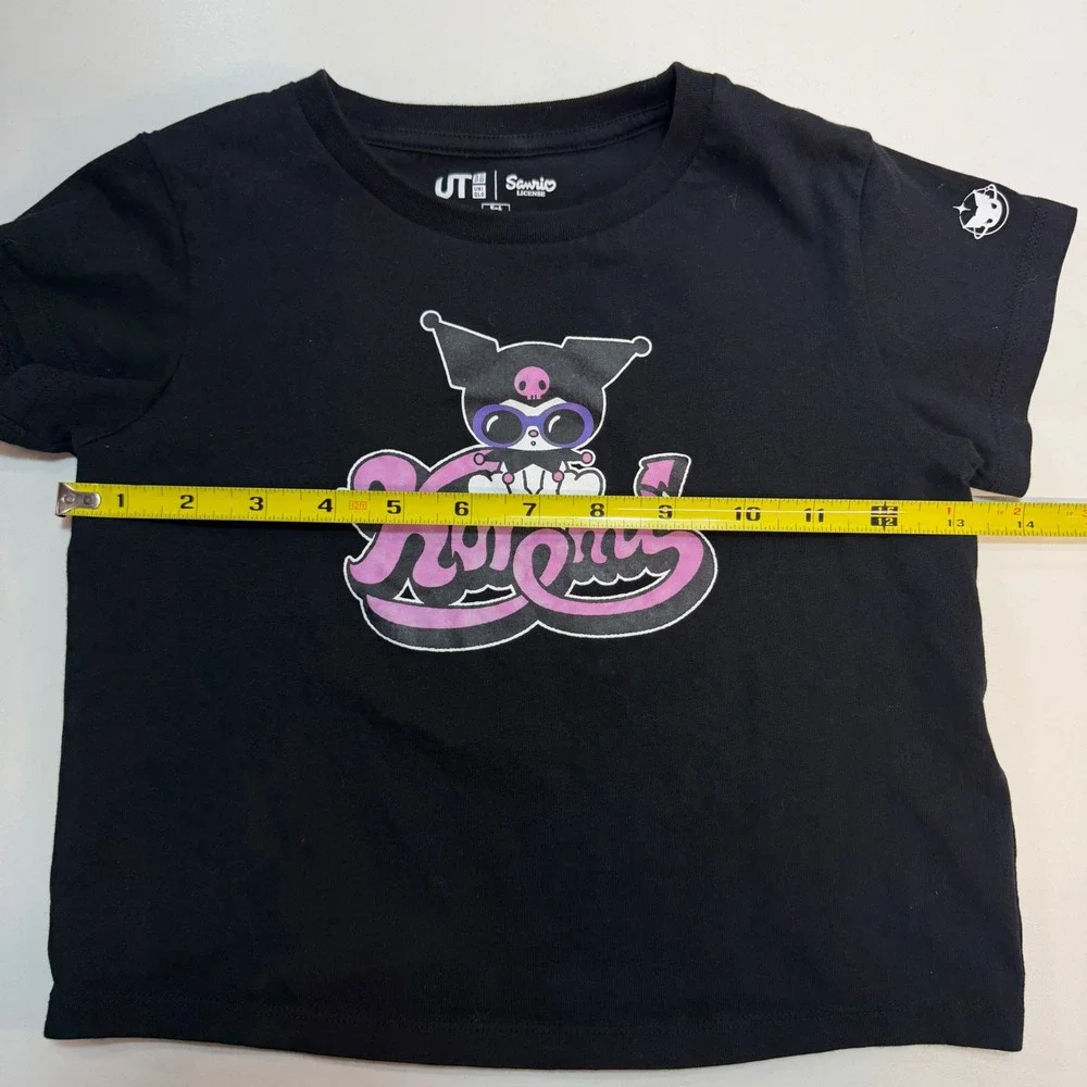 Kuromi Sanrio Graphic T-Shirt Tee Uniglo Girls Kids Black‎ Size 5 6
